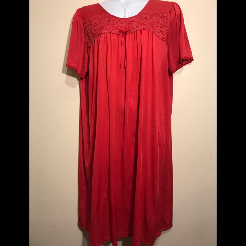 Serenada, smooth & laced nightgown- plus size 2x